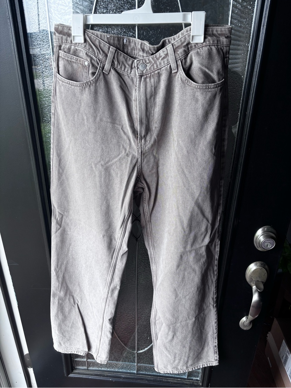 Women's Flare Wide Leg Jeans in Light Gray